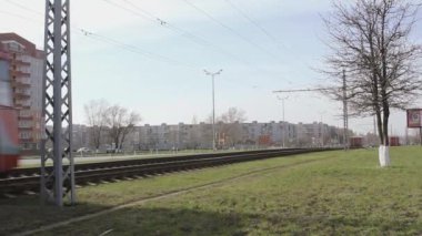 Yük trenli kargo treni platformu 