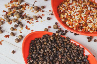 Farklı baharatlar, yakın çekim.