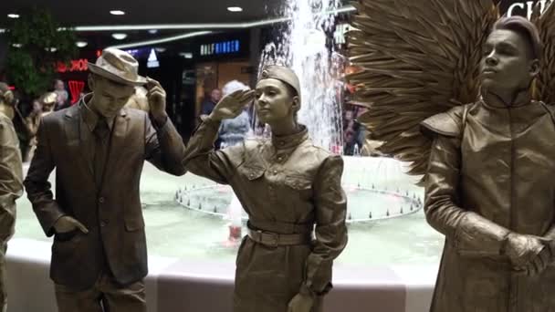 Voronej Russie Mars 2019 Fête Des Statues Vivantes Statue Vivante — Video