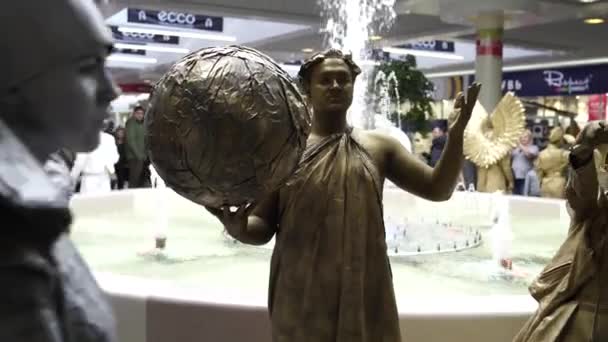Voronezh Ryssland Mars 2019 Levande Statyer Levande Staty — Stockvideo