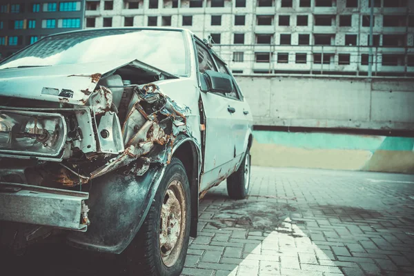 Old Damaged Car Crash — Stock Photo, Image