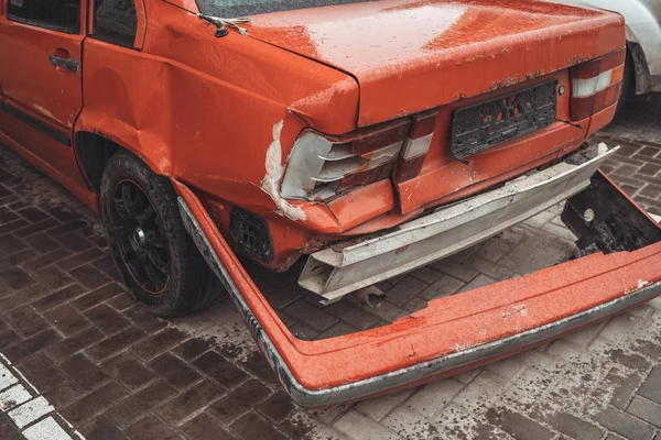 Staré Poškozené Auto Havárii — Stock fotografie
