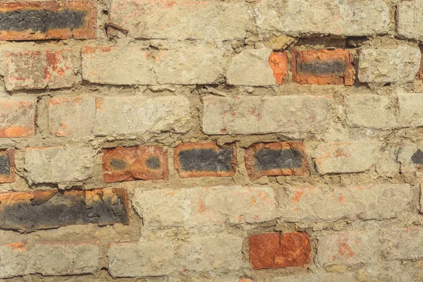 Larga Masonería Envejecida Backgroundbackdrop Viejos Ladrillos Rojos Con Textura Karité — Foto de Stock