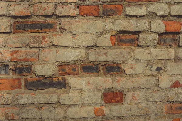 Larga Masonería Envejecida Backgroundbackdrop Viejos Ladrillos Rojos Con Textura Karité — Foto de Stock