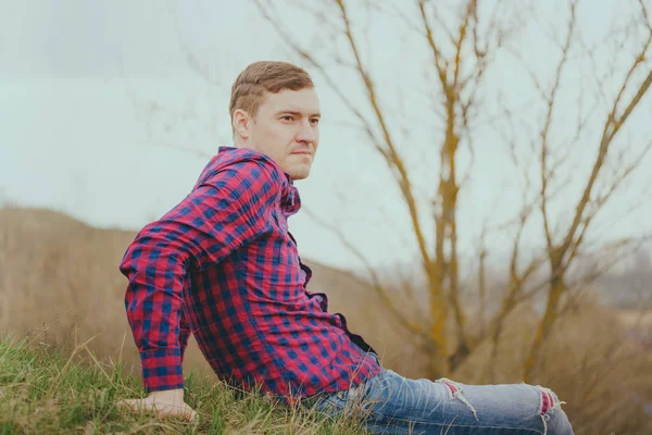 Young Male Autumn Park — Stock Photo, Image