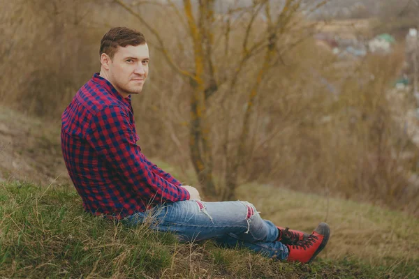 Young Male Autumn Park — Stock Photo, Image