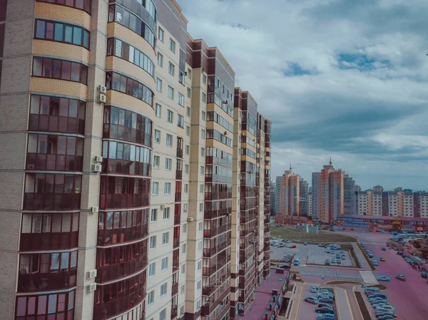 Panelen gebouwen in Rusland, Sovjet-architectuur huizen. stedelijke architectuur — Stockfoto