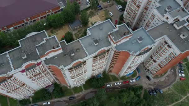 Drone Uitzicht Het Centrum Met Huizen Wegen — Stockvideo