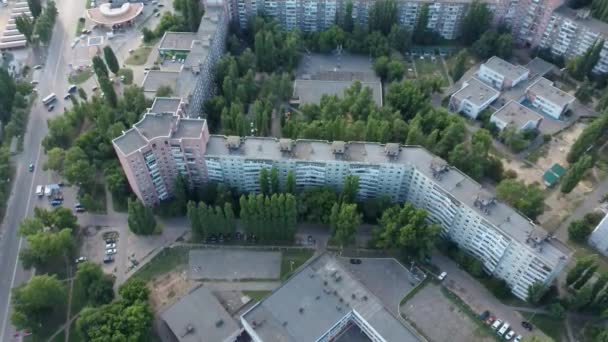 Drone Vista Sul Centro Della Città Con Case Strade — Video Stock