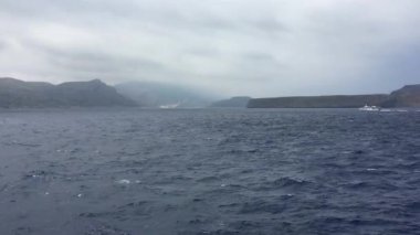 Yunanistan 'ın Girit kentindeki Gramvousa adası bulutlu bir havada.