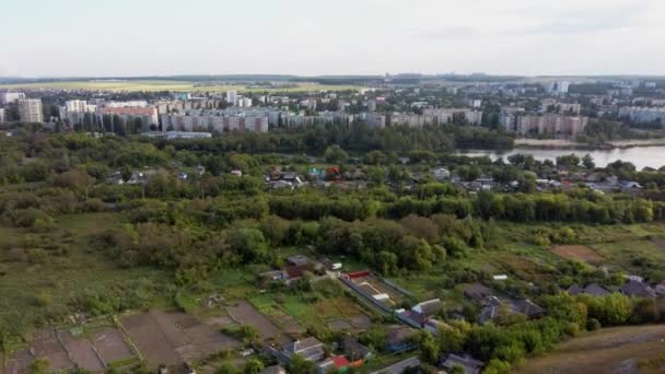 Drohnen Ansicht Der Stadt Mit Häusern — Stockvideo