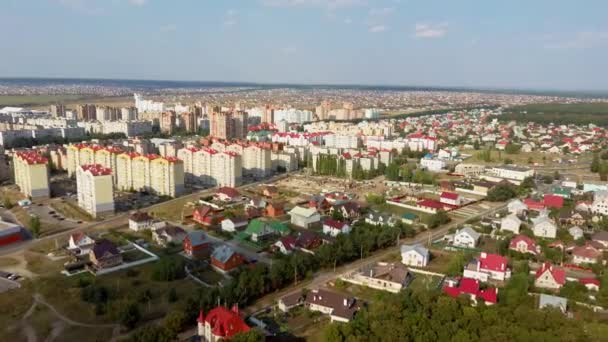 Drone View City Houses — Stock Video