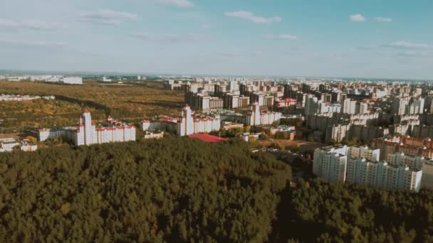 Evleri Olan Şehrin Drone Görüntüsü — Stok video
