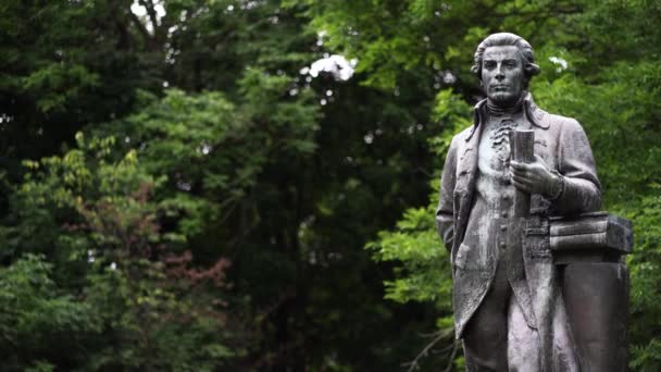 Historiskt Monument Parken Staty Piedestal Park — Stockvideo