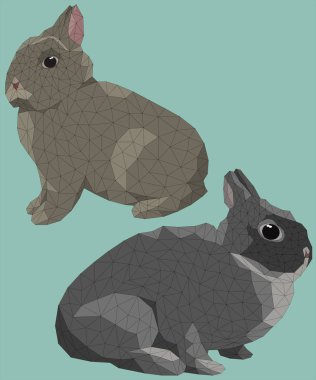 Paskalya tavşanı, hayvan siluet, hayvanlar model, tavşan bahar, illüstrasyon vektör