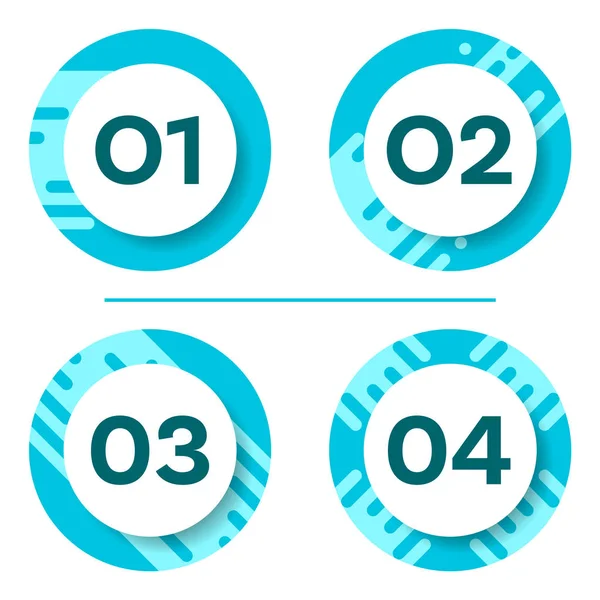 Four vector buttons with numbers — Stock Vector