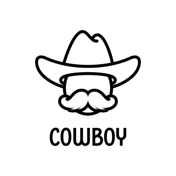 Icona cowboy vettoriale con cappello — Vettoriale Stock