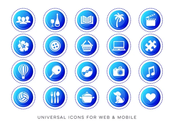 Iconos universales de ocio web y móviles — Vector de stock