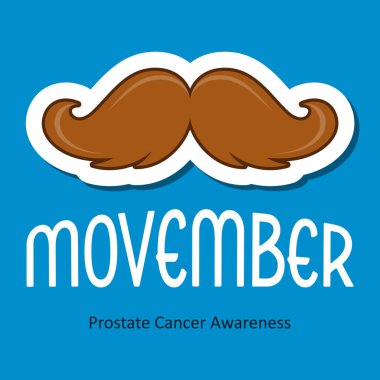 Modern vektör movember kanser farkındalık olay kartı