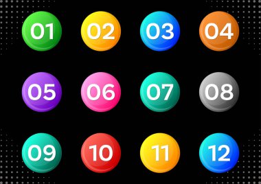 Daire düğmeleri beyaz takvim ayı numaraları ile