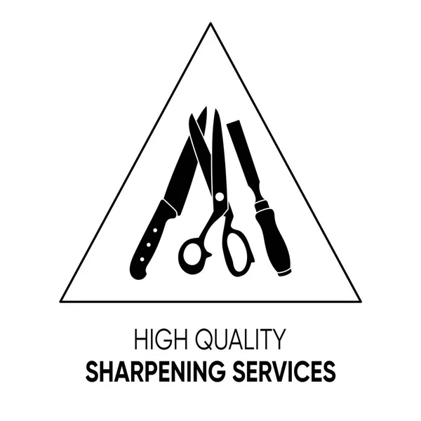 Simple black sharpening services icon vector sign — Stock Vector