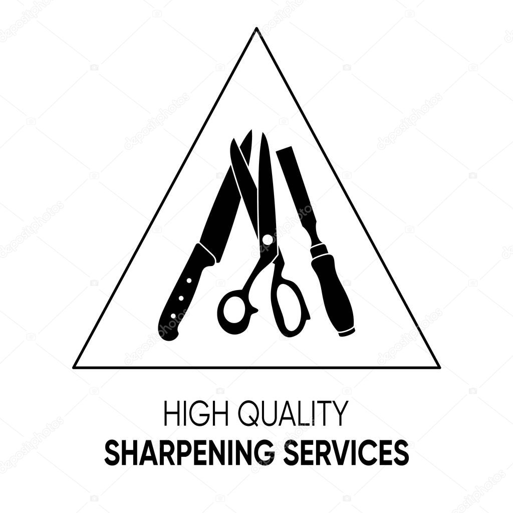 Simple black sharpening services icon vector sign