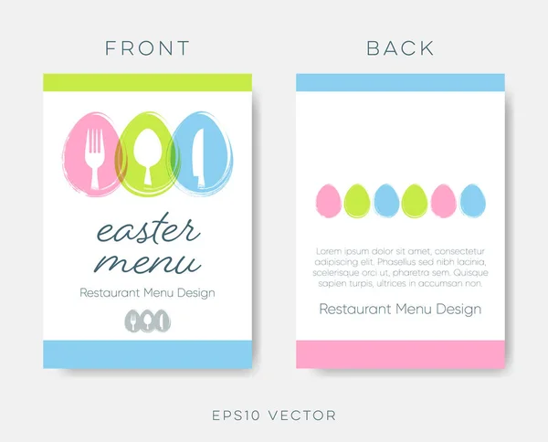Ostern Speisekarte oder Broschüre Vektor-Design — Stockvektor