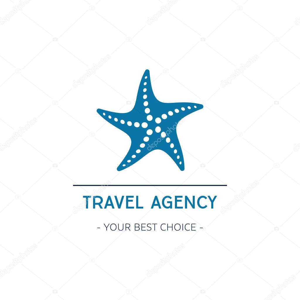 Vector travel agency logo design with starfish