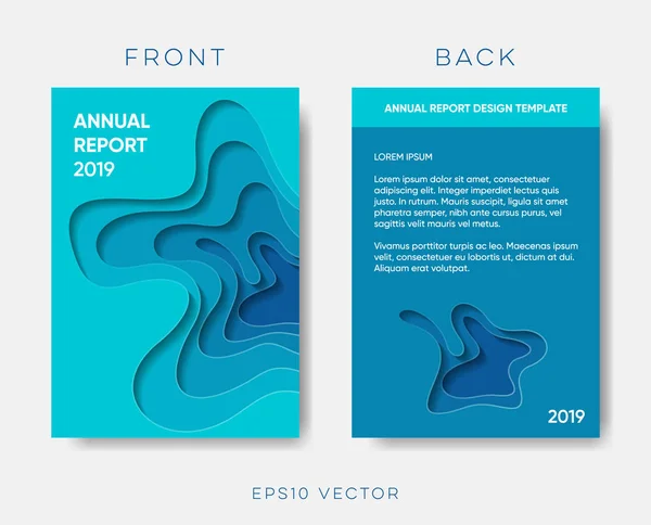 Jahresbericht Deckel Vektor Papier schneiden Design — Stockvektor