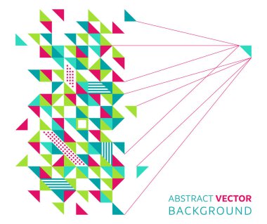 Çizgilerle soyut vektör geometrik mozaik tasarımı