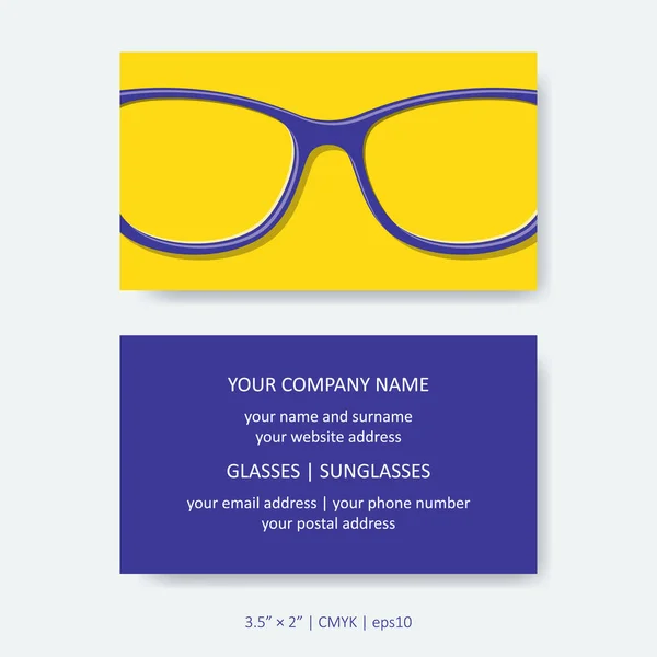 Plantilla de tarjeta de visita diseño de gafas ojo simple — Vector de stock