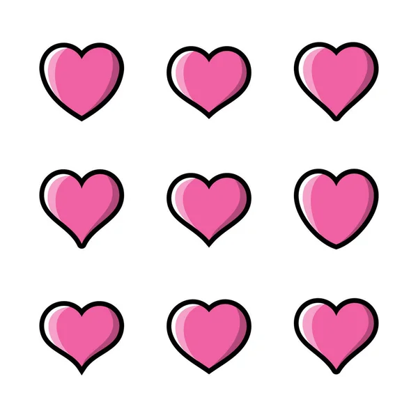 Διάνυσμα καρδιά εικονίδιο συλλογή σύμβολο της αγάπης — Διανυσματικό Αρχείο