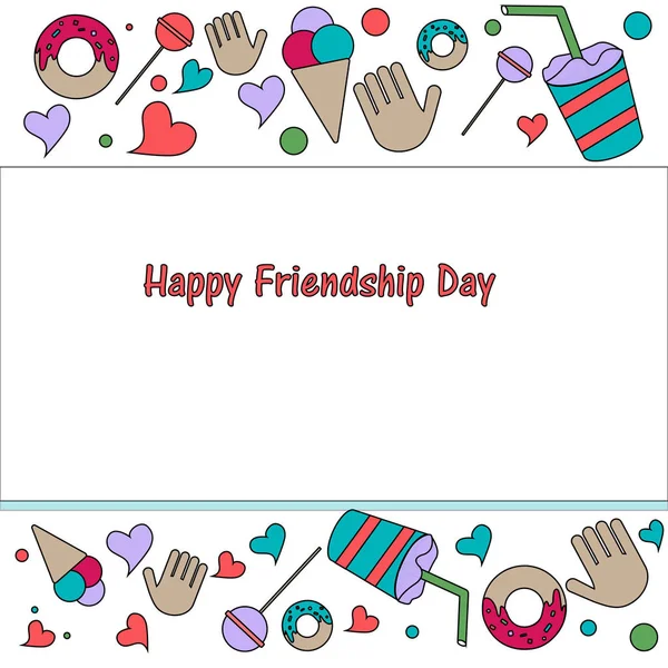 Dostluk günü kartı davetiye/şablon/kart/poster için vektör Illustration. Dostluk günü kutlama için parlak arka plan. EPS 10