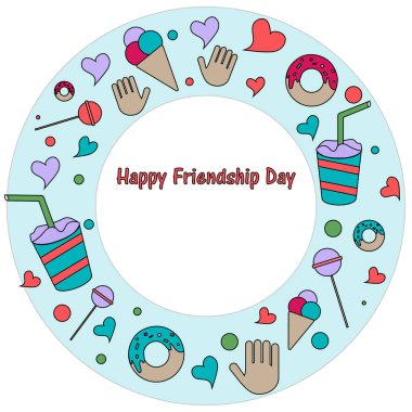 Dostluk günü kartı davetiye/şablon/kart/poster için vektör Illustration. Dostluk günü kutlama için parlak arka plan. EPS 10