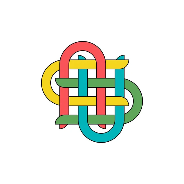 Düğüm logothype, etiket ve simge, kartları, davetiyeleri, şablonlar için vektör Illustration. 3D arka plan, nesne. EPS 10