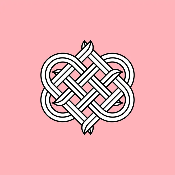 Düğüm logothype, etiket ve simge, kartları, davetiyeleri, şablonlar için vektör Illustration. 3D arka plan, nesne. EPS 10