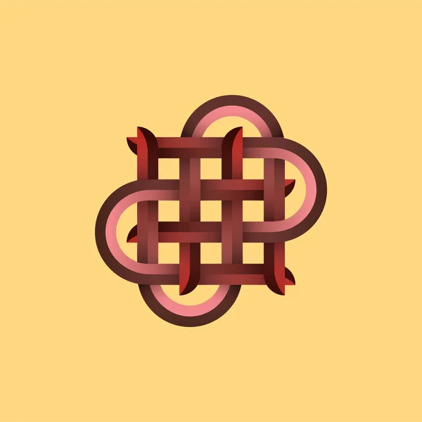 Düğüm logothype, etiket ve simge, kartları, davetiyeleri, şablonlar için vektör Illustration. 3D arka plan, nesne. EPS 10