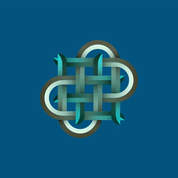 Düğüm logothype, etiket ve simge, kartları, davetiyeleri, şablonlar için vektör Illustration. 3D arka plan, nesne. EPS 10