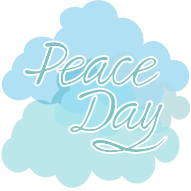 Barış günü yazı logothype, etiket ve simge, kartları, davetiyeleri, şablonlar için vektör Illustration. hat arka plan, nesne. EPS 10