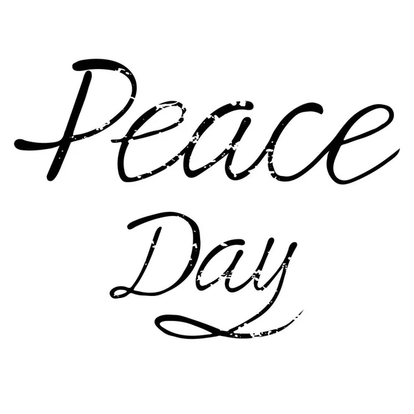 Barış günü yazı logothype, etiket ve simge, kartları, davetiyeleri, şablonlar için vektör Illustration. hat arka plan, nesne. EPS 10