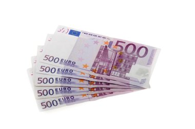 Euro banknot para 500 Euro da dahil olmak üzere Avrupa para birimi
