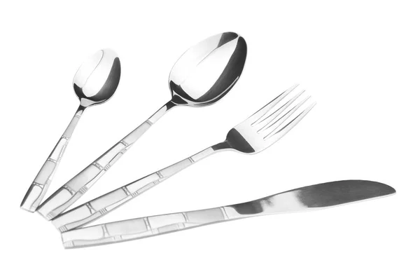 Fork Knife Spoons Isolated White Background — Stock Photo, Image