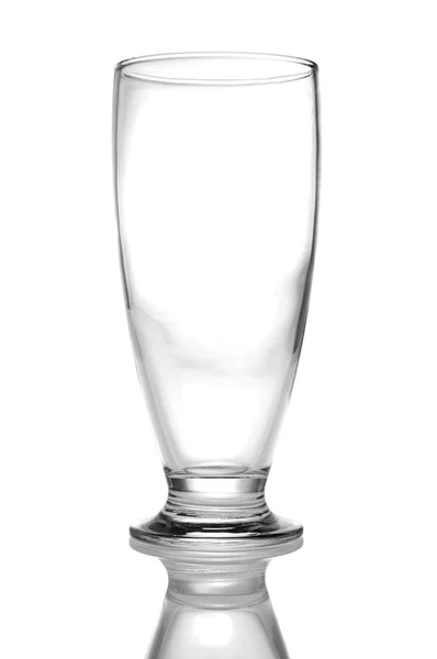 Empty Beer Juice Glass White Background — Stock Photo, Image