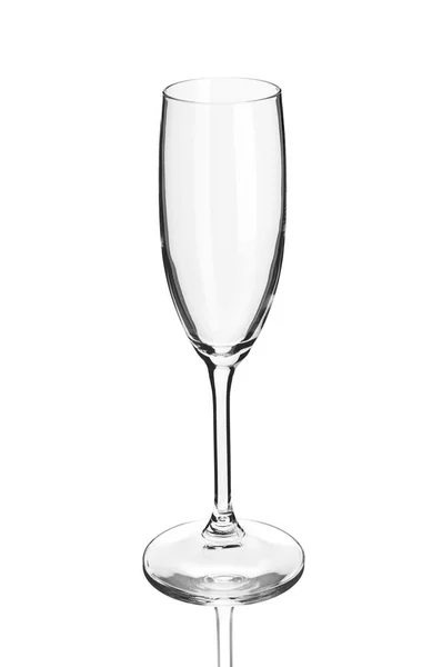 Empty Champagne Glass White Background — Stock Photo, Image