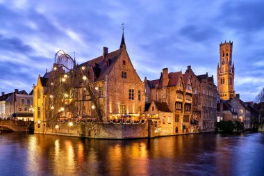 Rozenhoedkaai is in Brugge the most visited and photographed place. The channel is wider here and offers a large view for tourists. clipart
