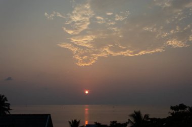 Güzel gün batımı haad salata beach koh Phangan ışık  