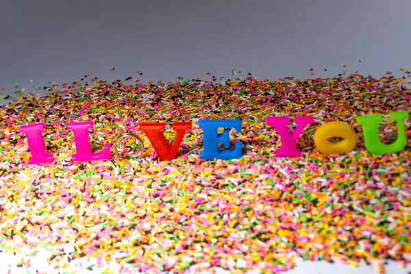 Yazı tipi rengi oyuncak, ı Love You bir arka planı olarak kullanma.