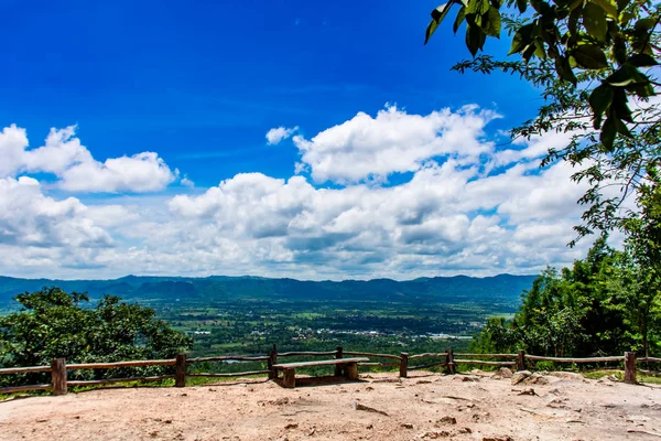 Het Oogpunt Van Bergen Stad Van Chaiyaphum Bij Sai Thong — Stockfoto