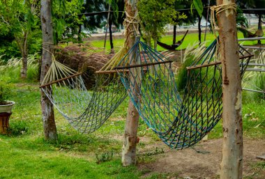 Kumaştan bahçesinde hamak salıncak Made.