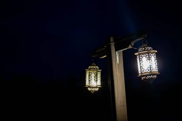Lâmpadas Redondas Para Iluminação Noite — Fotografia de Stock